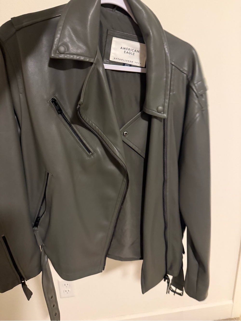 American Eagle Vegan Leather Motorcycle Jacket
